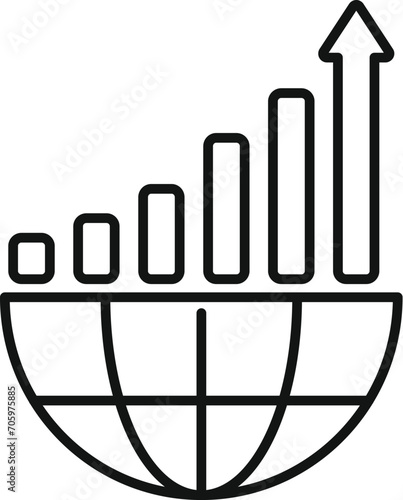 Emerging market icon outline vector. Payment global chart. Direct customer photo
