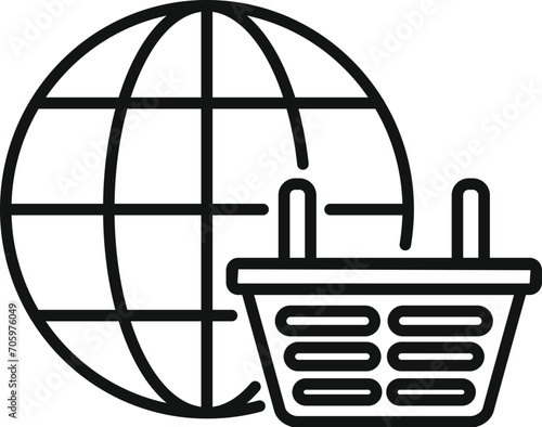 Global market basket icon outline vector. Nascent team. Platform fintech