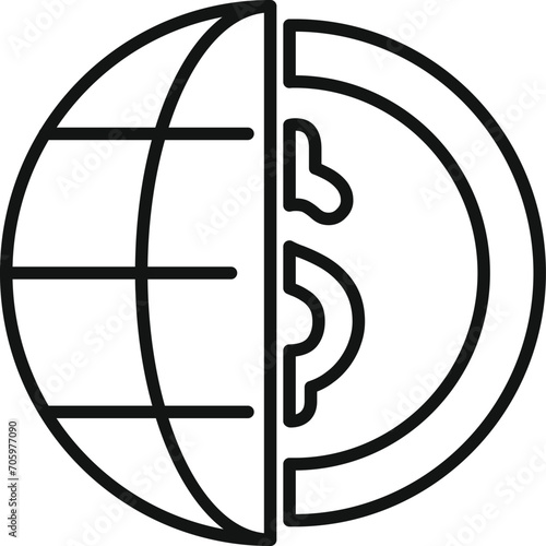 Fusion team payment icon outline vector. Platform fintech. Service production