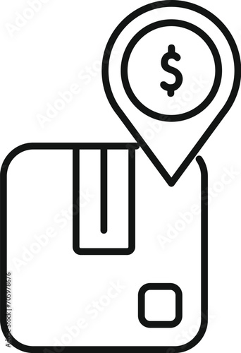 Parcel box icon outline vector. Online store market. Benefit dark