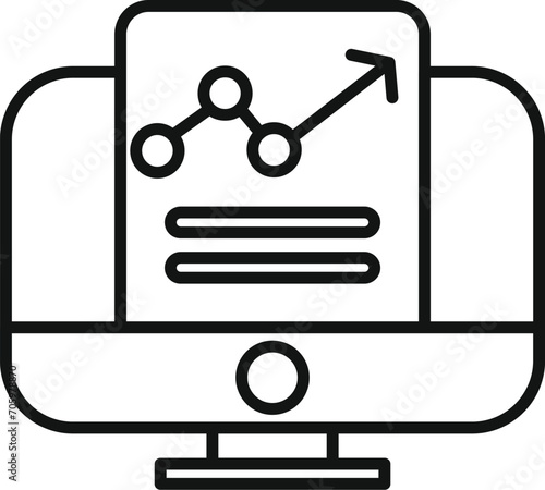 Online store monitor icon outline vector. Dark service. Nascent team