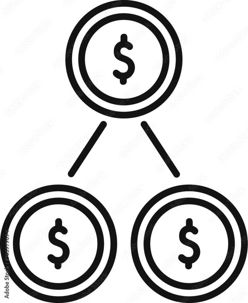 Online money graph icon outline vector. Merger direct. Portal dark Online money graph icon outline vector. Merger direct. Portal dark