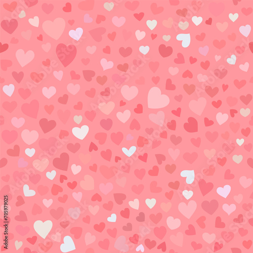 Wallpaper Mural Seamless pattern of multicolored hearts on a pink background. Vector background for gift wrapping, covers and printing. Torontodigital.ca