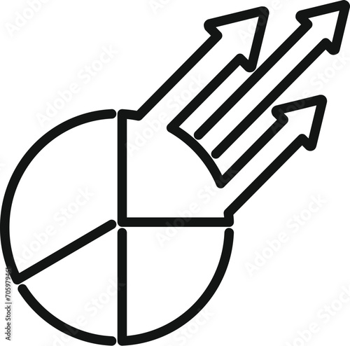 Pie chart online icon outline vector. Graph direct fusion. Merger team