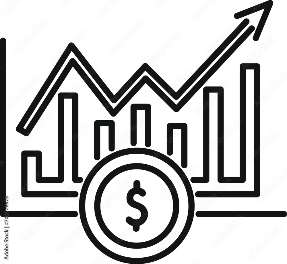 Graph chart nascent icon outline vector. Chart direct fintech. Service production Graph chart nascent icon outline vector. Chart direct fintech. Service production