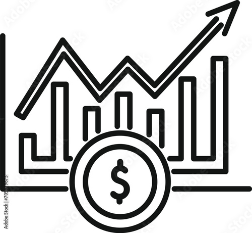 Graph chart nascent icon outline vector. Chart direct fintech. Service production