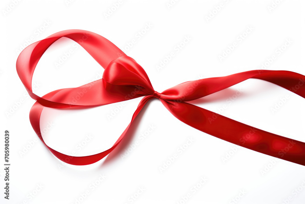 A red ribbon on a white backround A red ribbon on a white backround