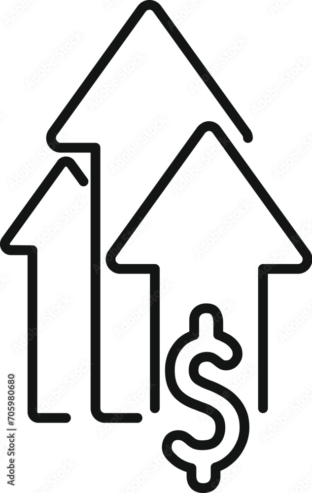 Rise up money graph icon outline vector. Payment chart. Dark benefit Rise up money graph icon outline vector. Payment chart. Dark benefit