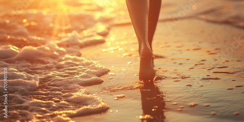 Barefoot walking on the sho...