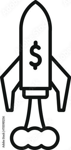 Rocket start up business icon outline vector. Merger fusion. Team management
