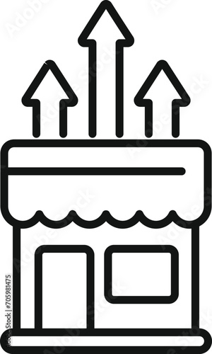 Street shop grow icon outline vector. Direct customer service. Chart payment