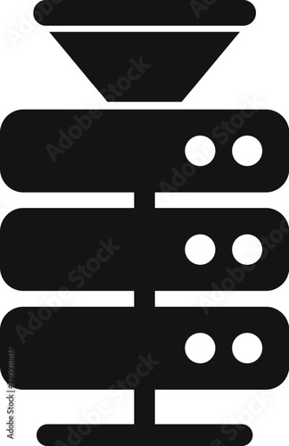 Server content filter icon simple vector. Internet work. Idea media safety