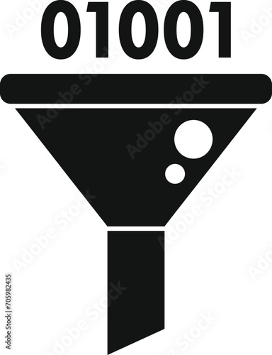 Data content filter icon simple vector. Strain flow server. Funnel internet