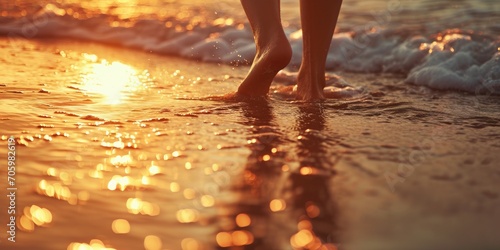 Barefoot walking on the sho...