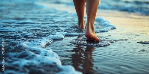 Barefoot walking on the sho...