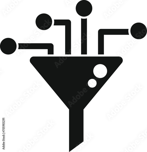 Data digital funnel icon simple vector. Content filter. Safety data server