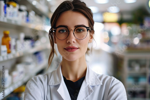Portrait of Pharmacist at Work in the Pharmacy