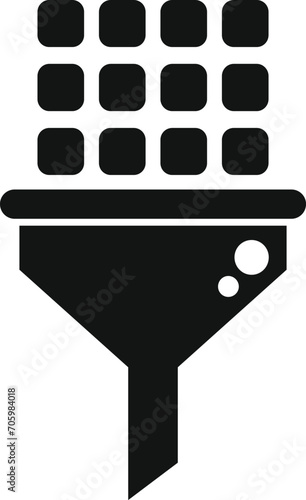Online data funnel icon simple vector. Smart database. Safety lead