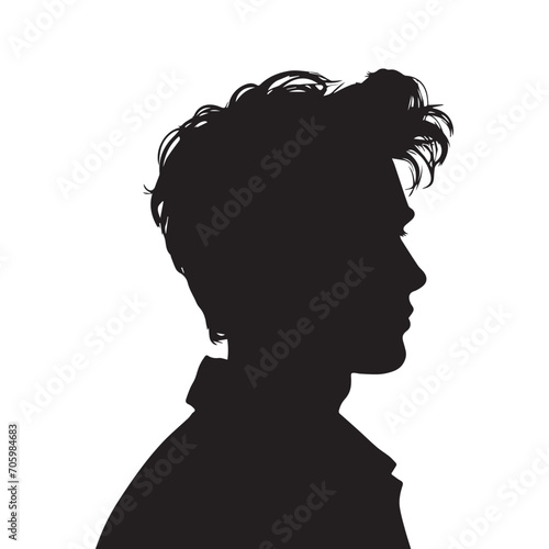 Silhouette of a black man seen from the side, vector clip art © Марина Чаленко