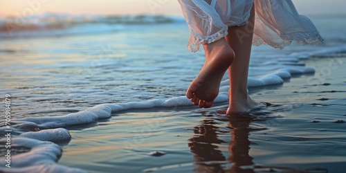 Barefoot walking on the sho...