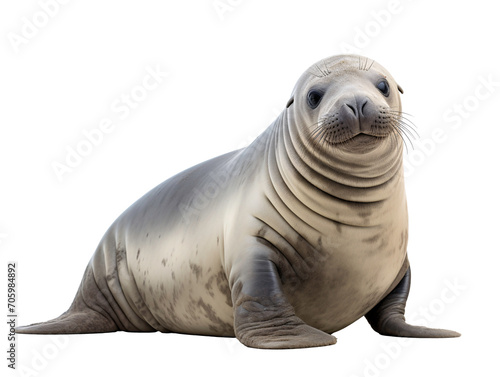 a seal with a white background