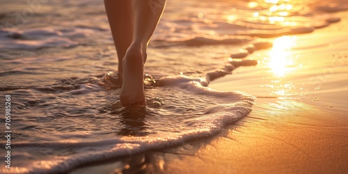 Barefoot walking on the sho...