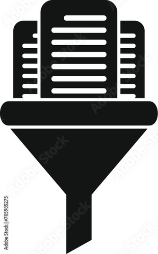 Data cloud funnel icon simple vector. Content filter. Internet online