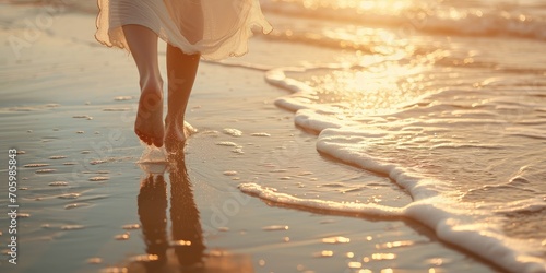 Barefoot walking on the sho...