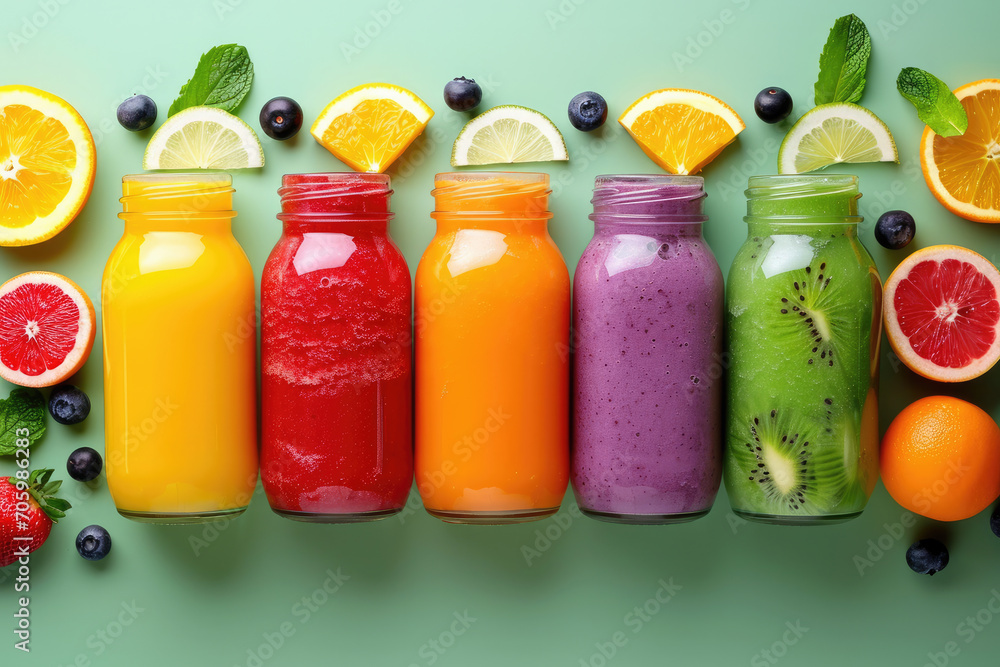 A Vibrant Mix of Colors in the Smoothie A Vibrant Mix of Colors in the Smoothie
