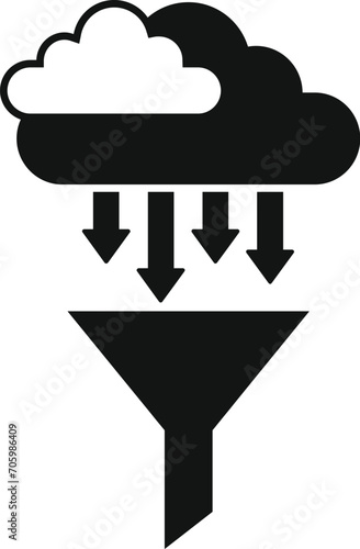 Data flow funnel icon simple vector. Security dark tunnel. Data server