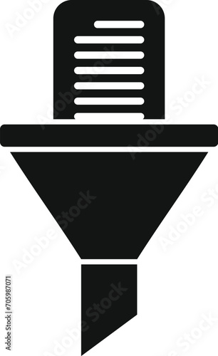 Funnel data file icon simple vector. Content filter. Clever strain