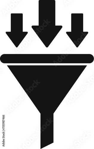 Creative input content filter icon simple vector. Funnel data. Work idea