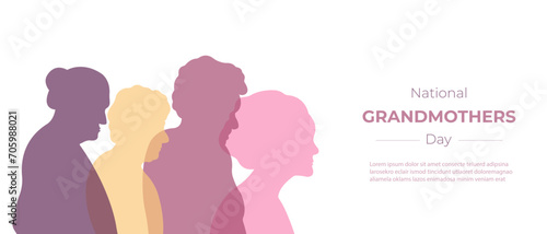 National Grandmothers Day.Vector illustration with silhouettes of grandmothers.Template for background,postcard,poster.