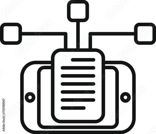 Car online data safe icon outline vector. Creative input data. Tunnel sand