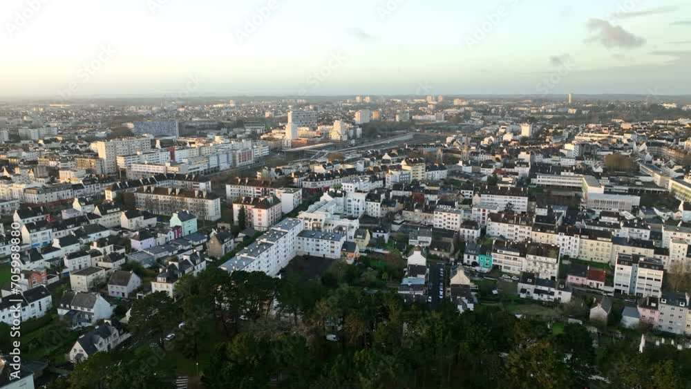 Morning glow on the rooftops of Lorient. Morning glow on the rooftops of Lorient.