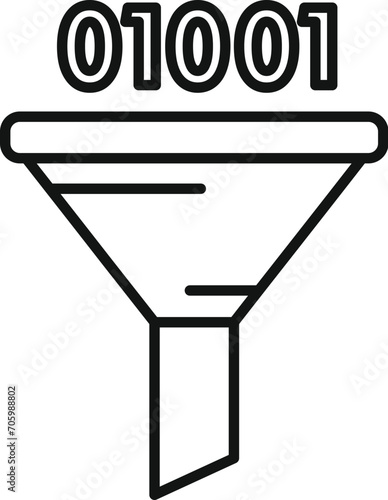 Data content filter icon outline vector. Strain flow server. Funnel internet