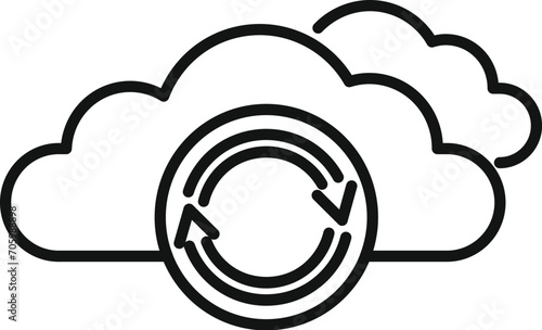 Restore data cloud icon outline vector. Work idea internet. Content filter