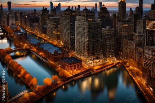 city skyline at night