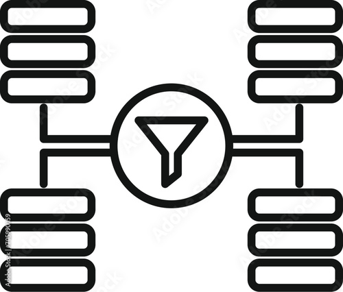 Smart access data icon outline vector. Network cloud. Funnel internet