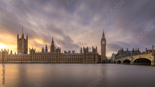 London, United Kingdom - December 29, 2023: Westminster and Big Ben tower in London, UK