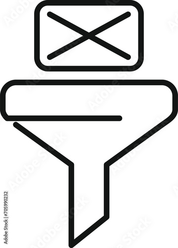 Mail content filter icon outline vector. Online internet funnel. Media cloud