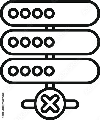 Server data restricted icon outline vector. Creative input. Data server safety