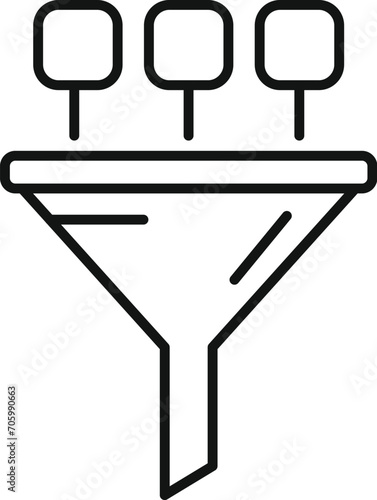 Content funnel online icon outline vector. Safety internet. Online digital media