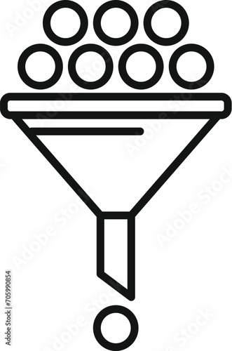 Funnel content filter icon outline vector. Flow tunnel. Data cloud server