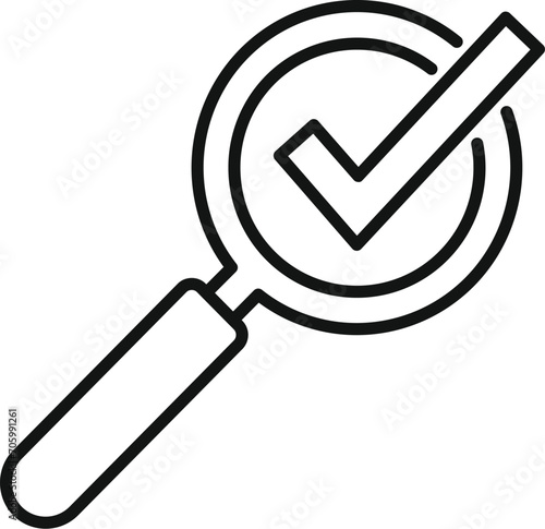Approved content filter icon outline vector. Flow data process. Media time