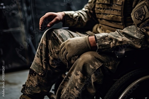 disabled soldier in a wheel chair