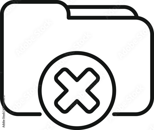 Restricted folder access icon outline vector. Content filter. Strain flow