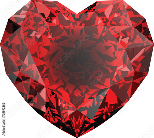 Red Diamond Heart, Ruby Heart, gym Heart, 3D, realistic
