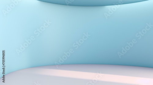 Pastel Blue Minimal Curved Wall on Colorful Background© zahidcreat0r