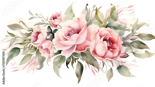 Watercolor Floral Illustration - Pink Flower
